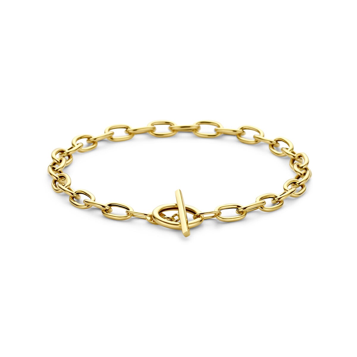 14k Gelbgoldene Ankerarmband mit Kapittelslot und ovalen Gliedern