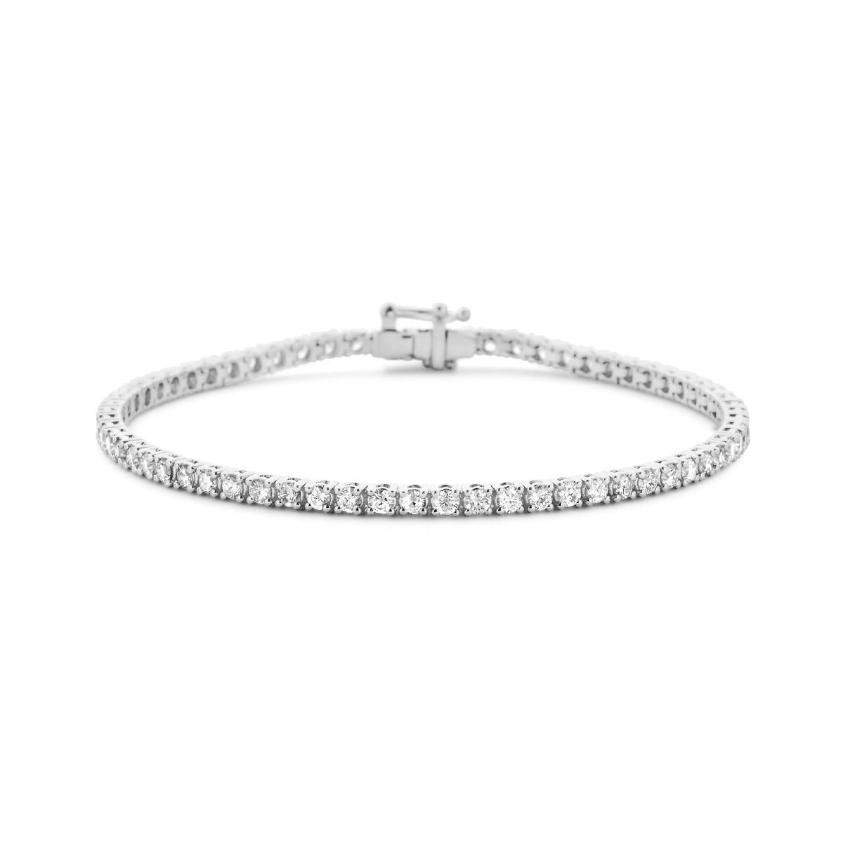 14k Weißgold Tennisarmband mit 3,00 ct lab-grown Diamanten und funkelndem Design