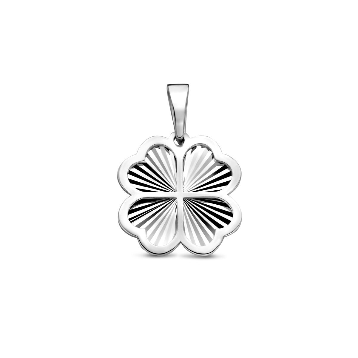 Hänger aus rhodiniertem 925 Silber in Blumenform mit strukturierten Blütenblättern