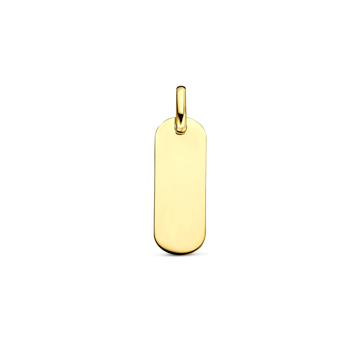 Hänger aus 14k Gelbgold in rechteckiger Form mit glatter Oberfläche