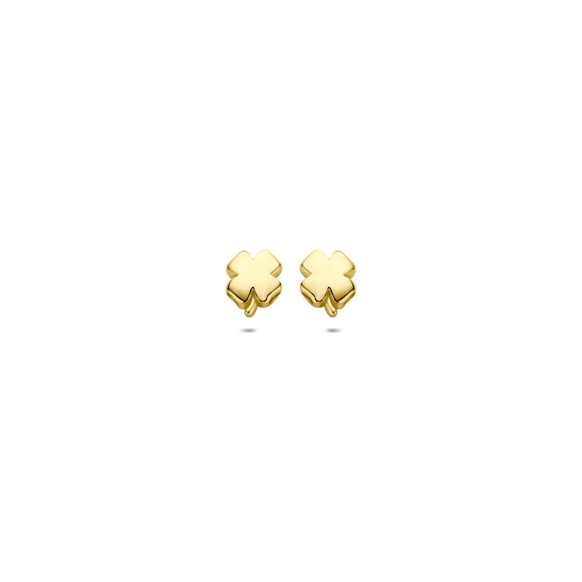 Ohrstecker aus 14 Karat Gelbgold in Form eines Kleeblatts