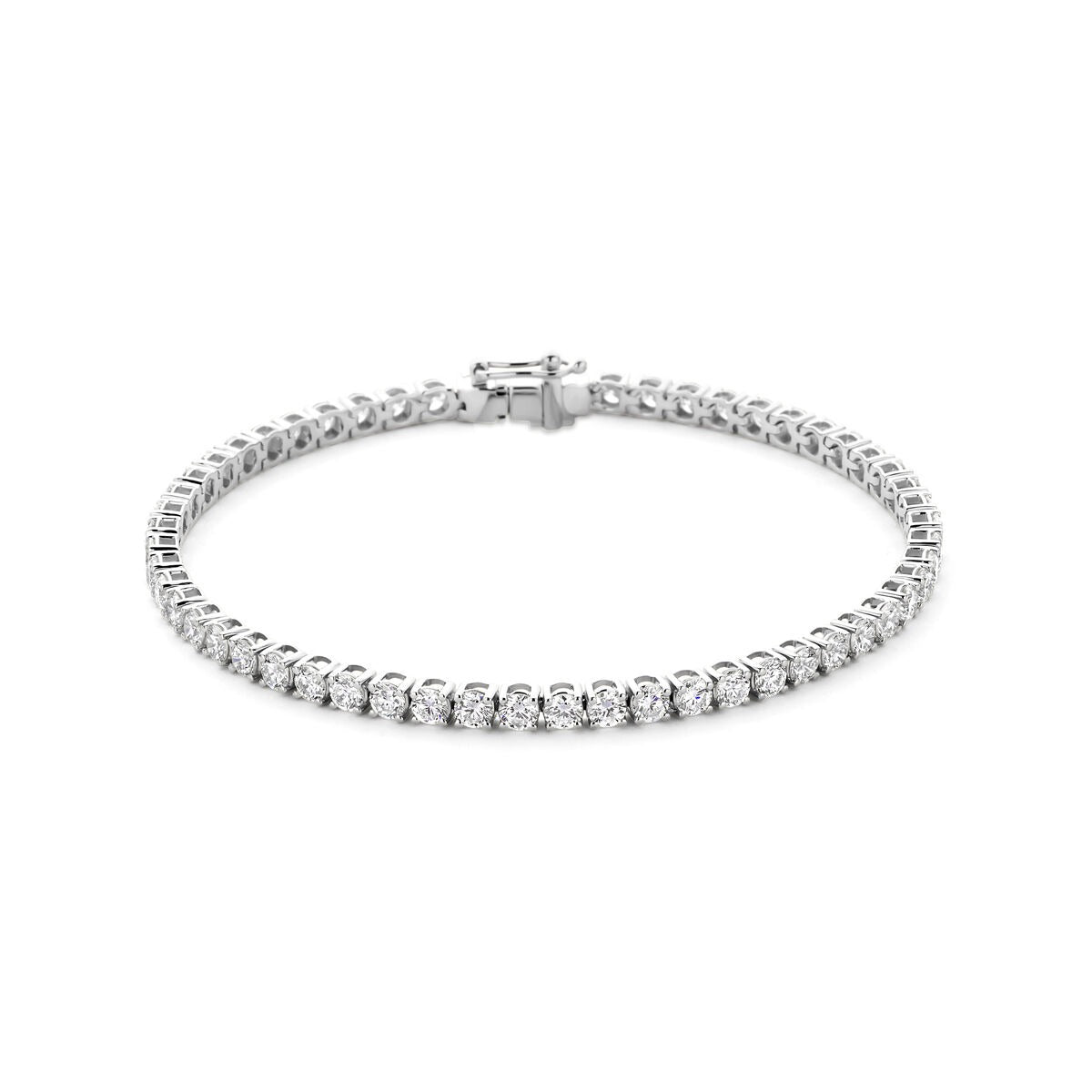14k Weißgold Tennisarmband mit lab-grown Diamanten und funkelnden Steinen