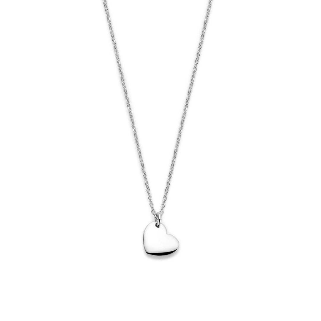 Rhodiniertes 925er Silbercollier mit Herzchen