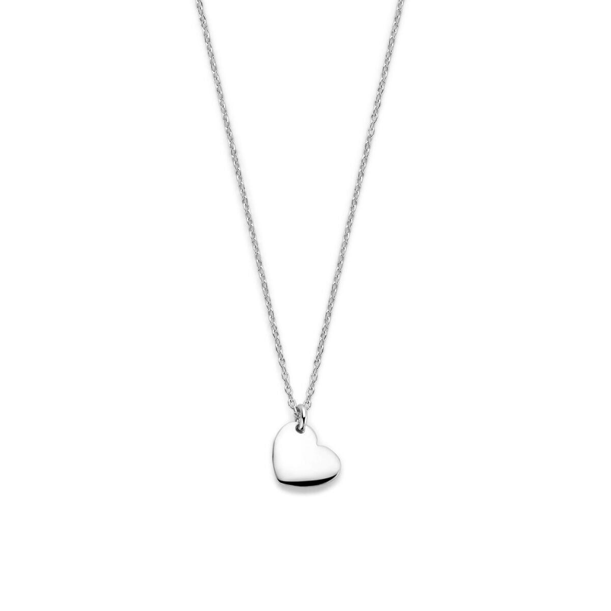 Collier aus rhodiniertem 925 Silber mit herzförmigem Anhänger
