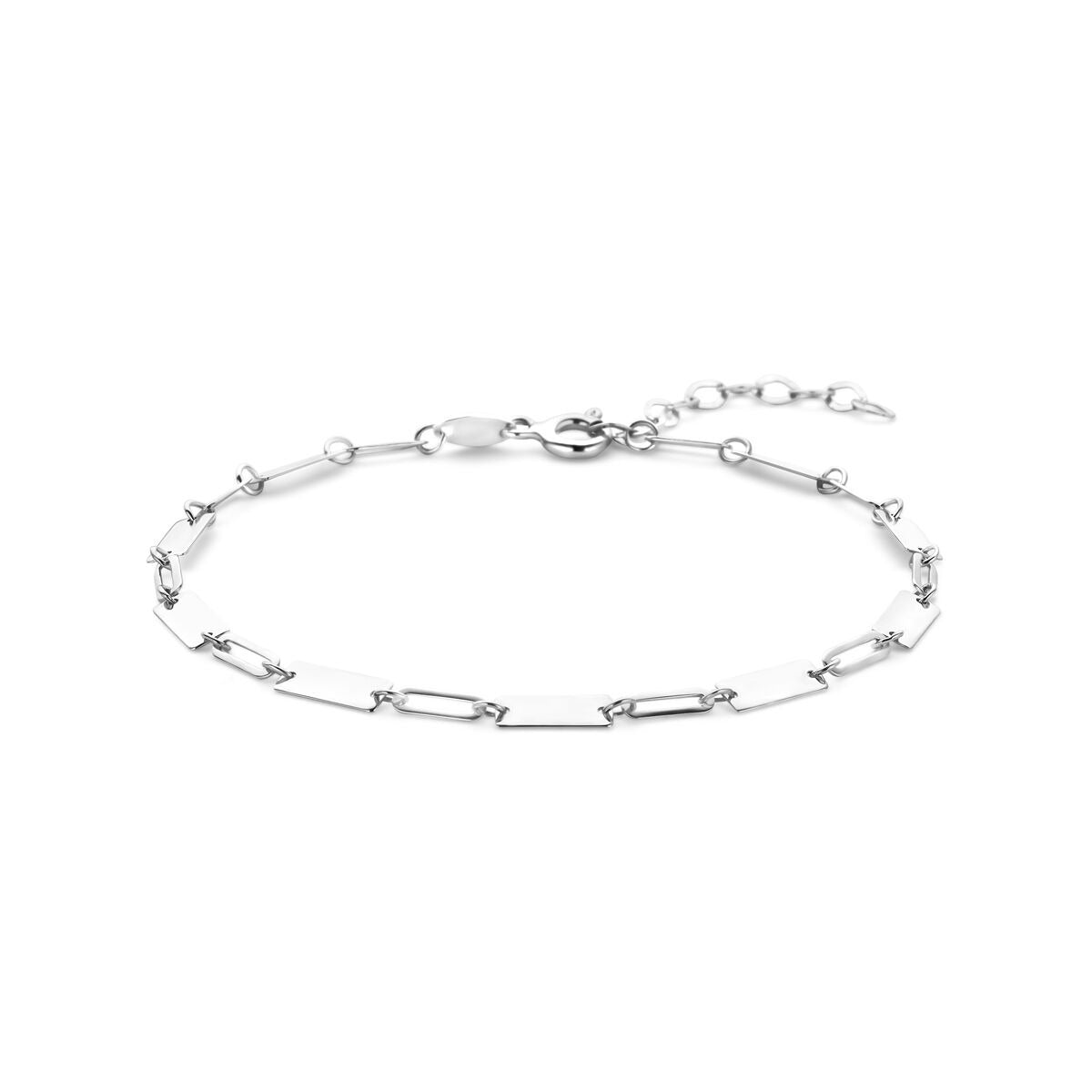 Silbernes Damenarmband mit Spijltjes-Schakeln und Karabinerverschluss