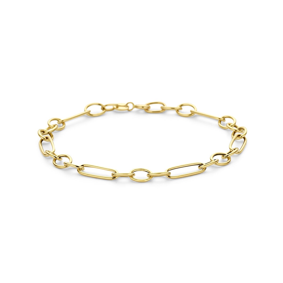 14k Gelbgoldene Anker-Schmuckarmband mit ovalen Gliedern
