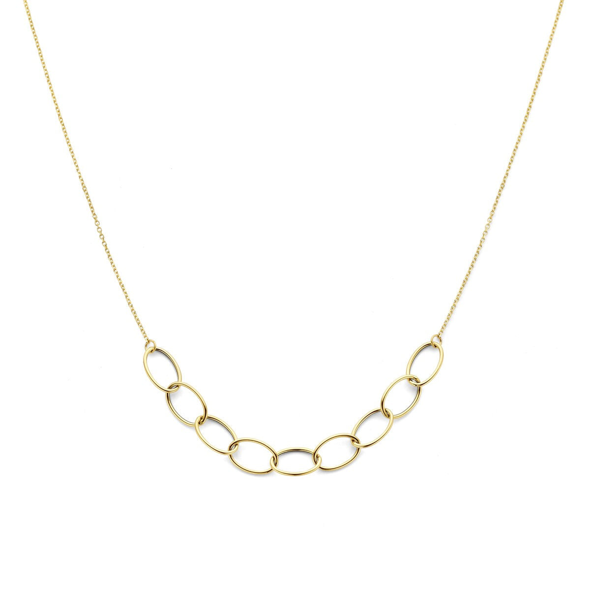 Halskette aus 14k Gelbgold mit ovalen Gliedern in einer schlichten Anordnung