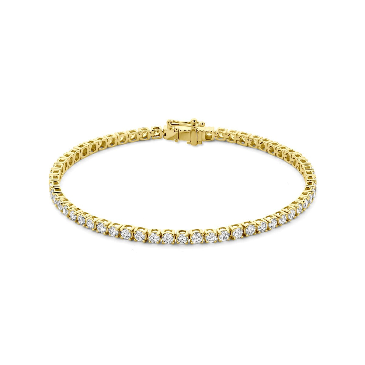 14k gold tennisarmband mit lab-grown Diamanten in einer durchgehenden Reihe