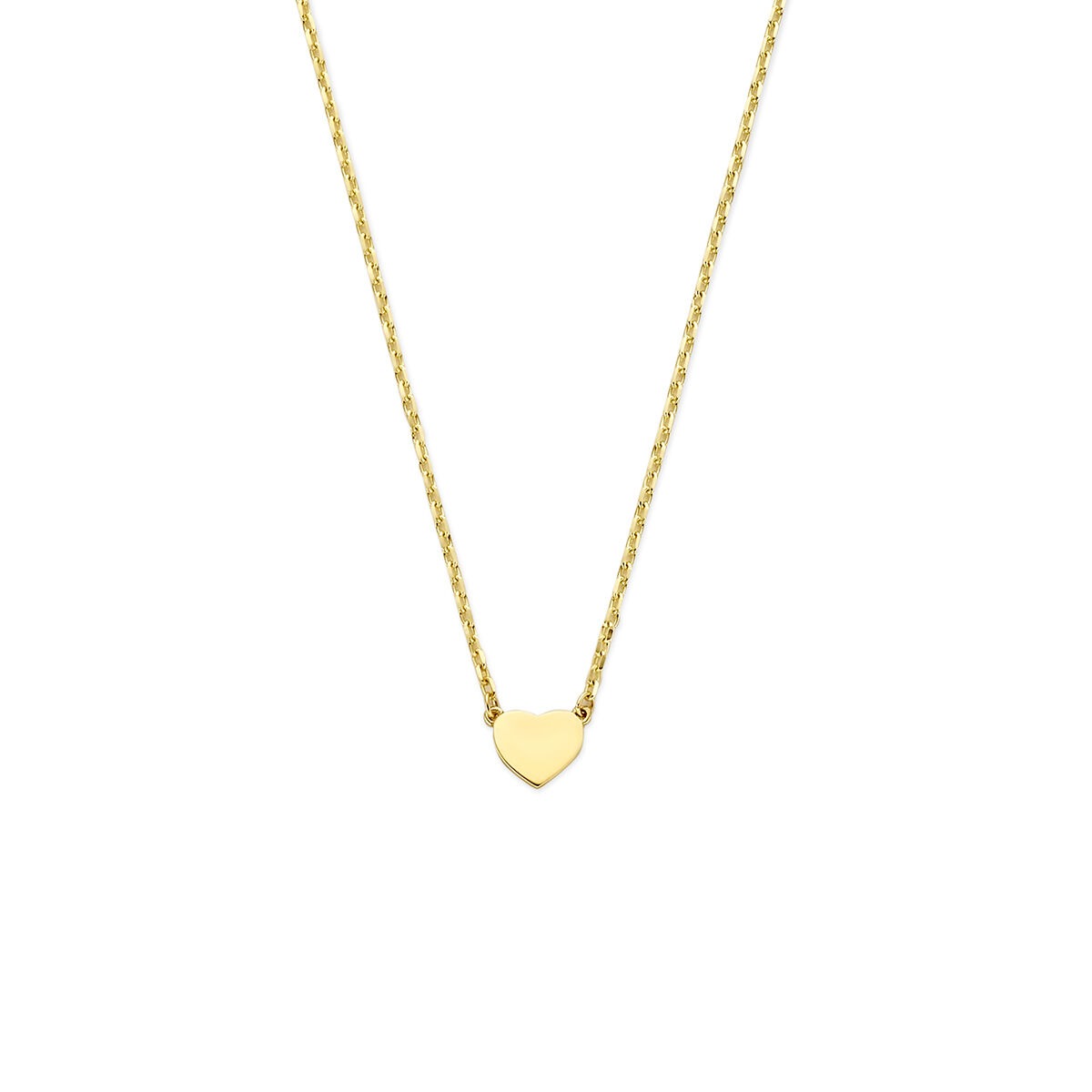 14k Gelbgoldene Kette mit herzförmigem Anhänger