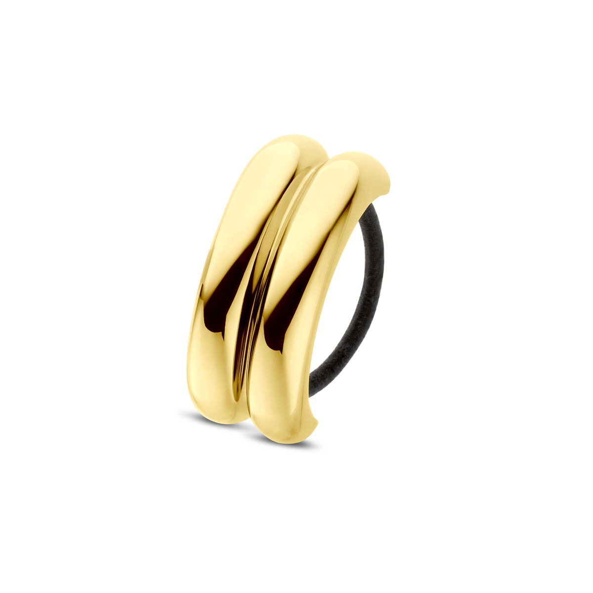 Stahl-Haarband mit ionisierter Beschichtung in Gold, 76 mm breit, geschwungene Form