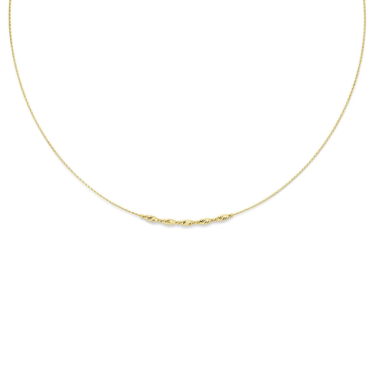 Halskette aus 14 Karat Gelbgold mit verstellbarer Länge und 3 mm Breite