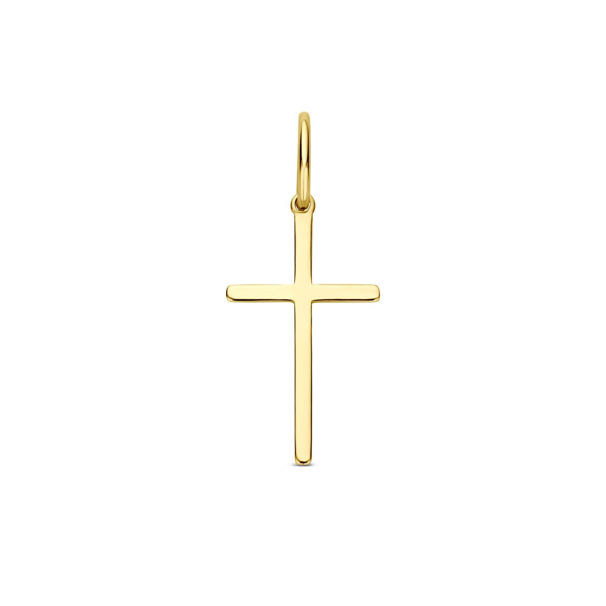 Hänger aus 9 Karat Gelbgold in Form eines schlichten Kreuzes
