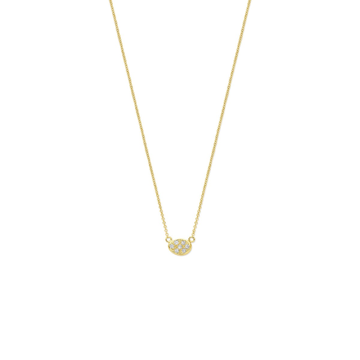 14k Gelbgoldkette mit diamantiertem Anhänger und feiner, zeitloser Gestaltung