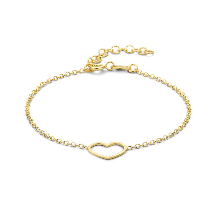 Armband Herz 16 + 3 cm 3 Mikron Silber vergoldet (gelb)