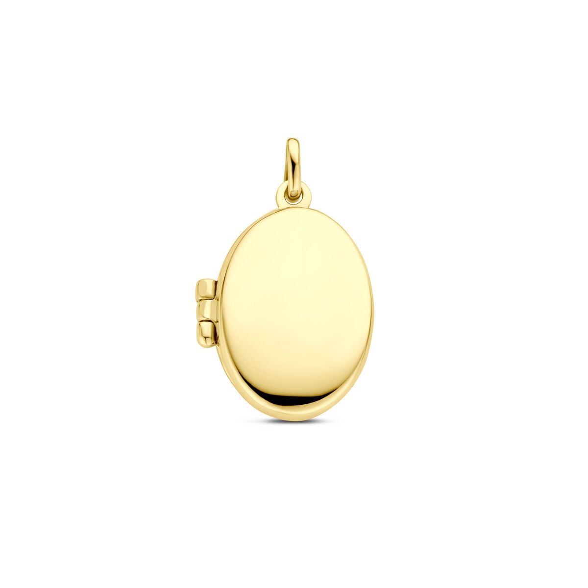 Ovales Medaillon aus 14k Gelbgold mit glatter Oberfläche und einem Verschluss