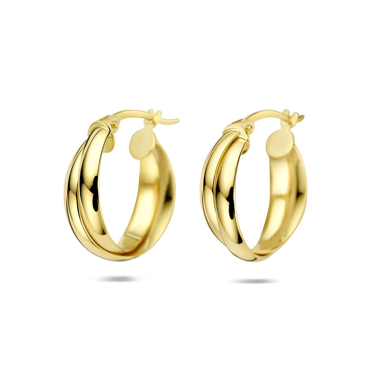 14k goldene Creolen mit modernem Design und zeitloser Eleganz