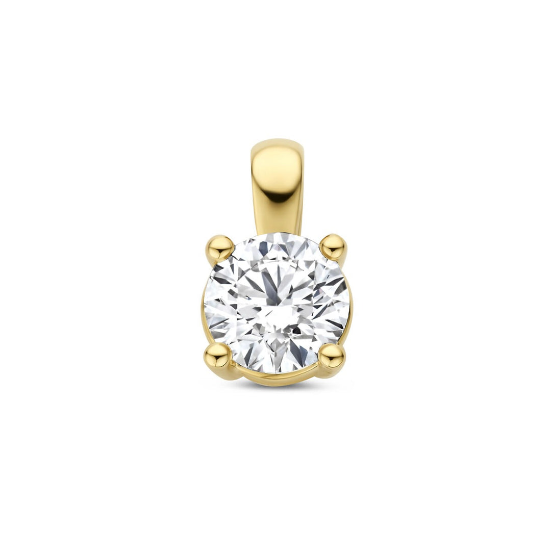 14k Geelgouden hanger met lab grown diamant – 1.00 ct briljant geslepen