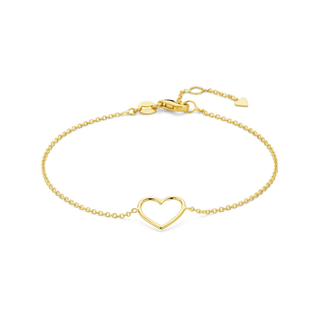 Armband Herz 17 - 18,5 cm 14K Gelbgold
