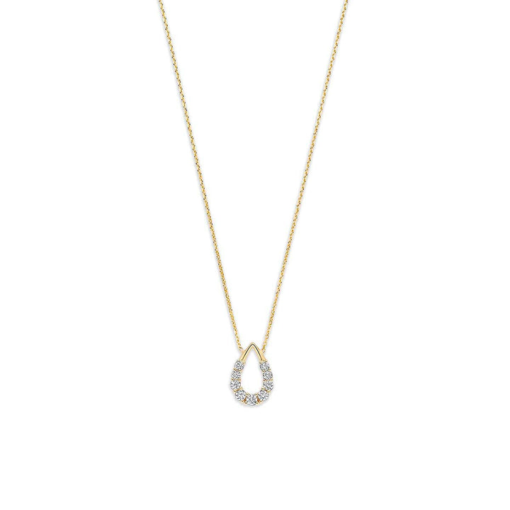 9k geelgouden collier met druppel en zirkonia