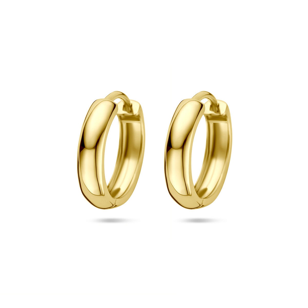 9k gelbgoldene Klappohrringe mit einer Breite von 3,5 mm