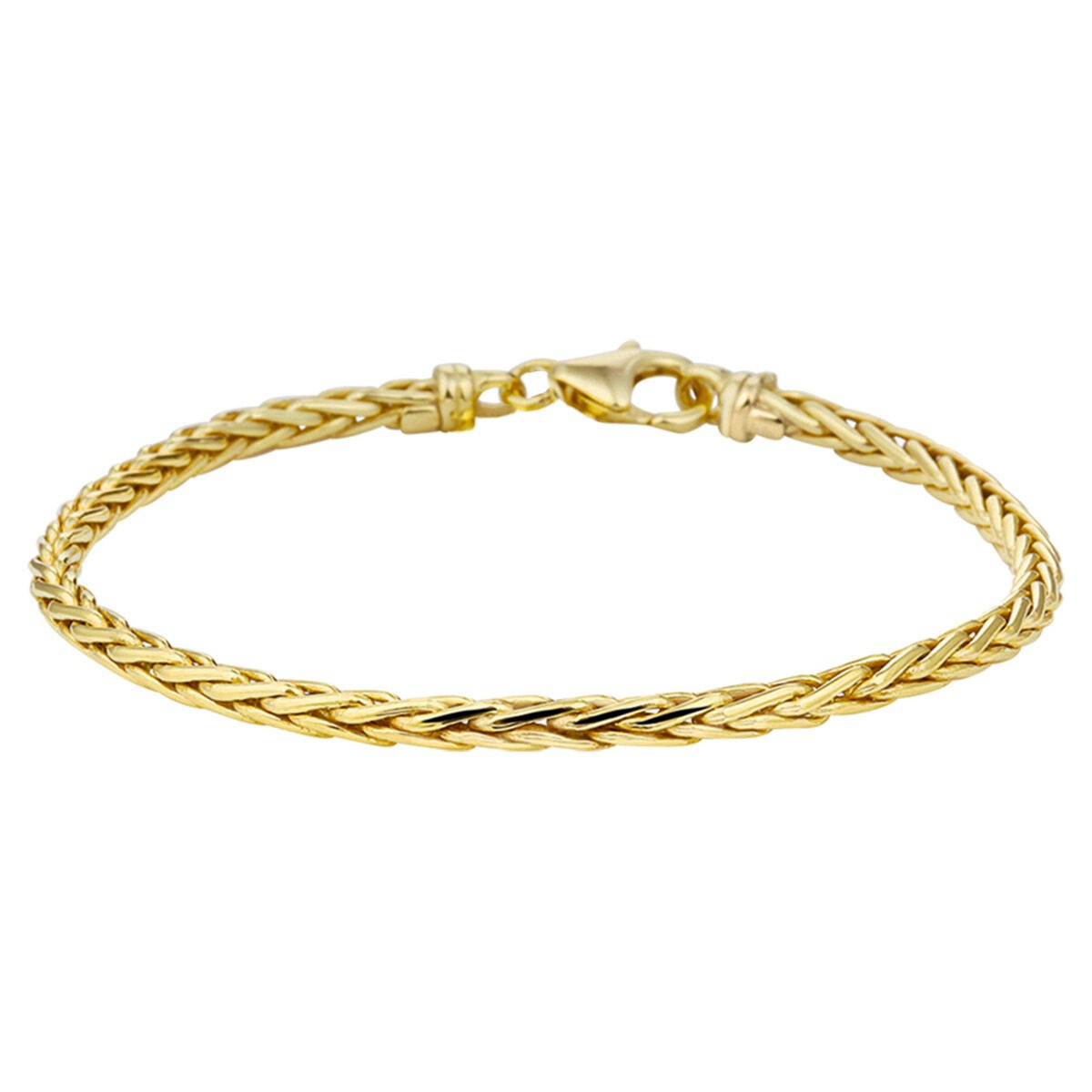 Armband aus 9k Gelbgold mit silberner Kern und geflochtenem Design