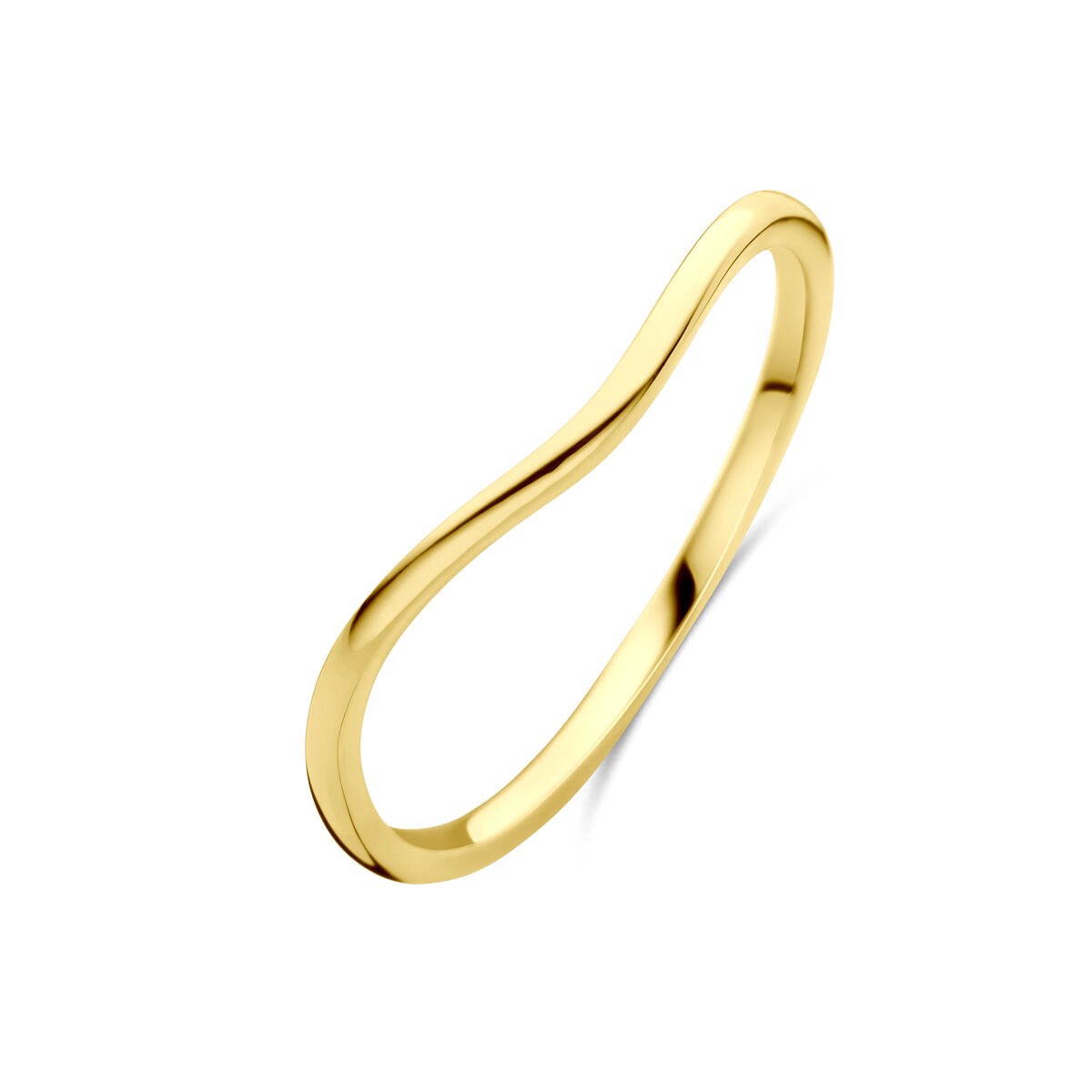 Ring aus 14k Gelbgold mit einer Breite von 3 mm und geschwungener Form