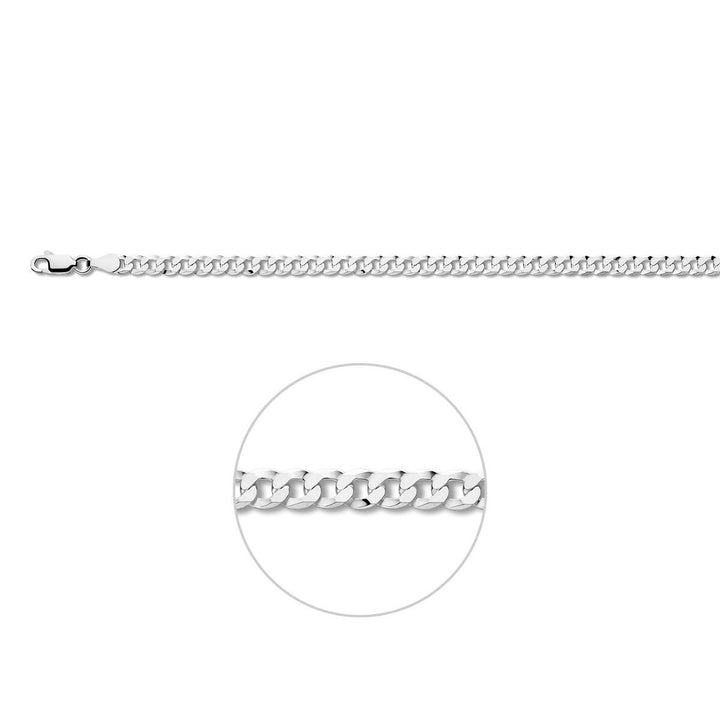 Gourmettkette 6-seitig geschliffen 4,3 mm Silber rhodiniert