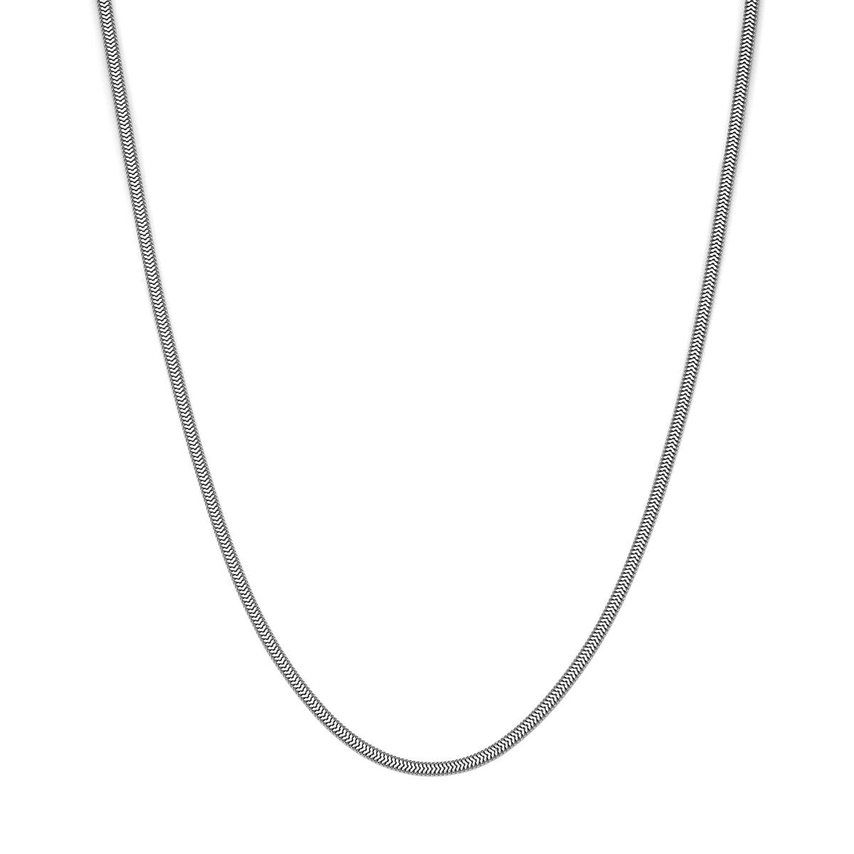 Gerhodiniertes 925 Silber Schlange Collier mit glatter, glänzender Oberfläche