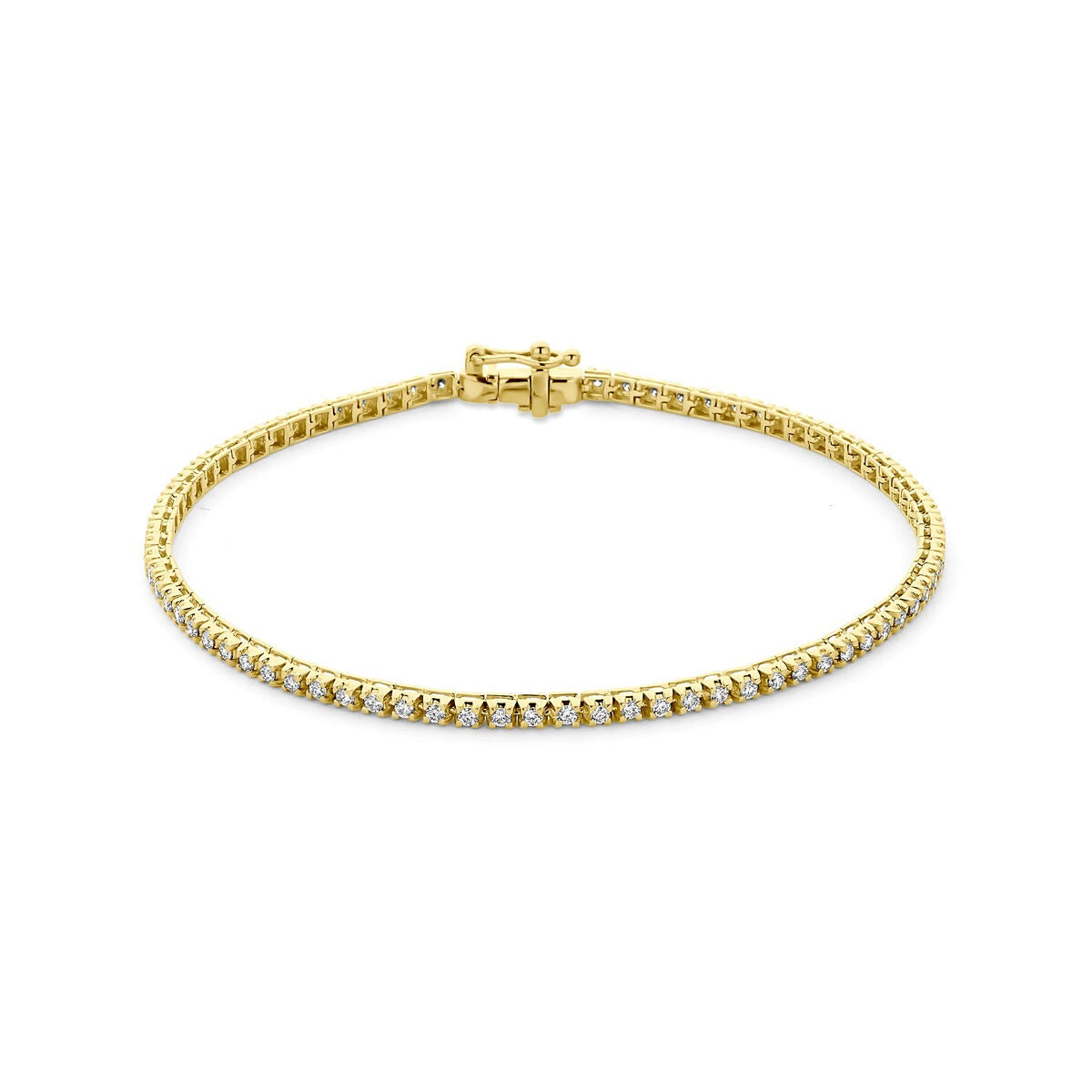 Vergoldetes 925 Silber Tennisarmband mit lab-grown Diamanten und feiner, glänzender Verarbeitung