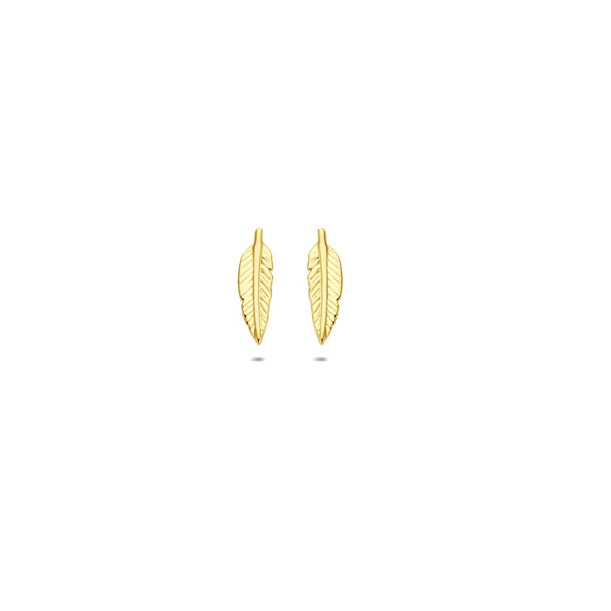 Ohrstecker aus 9 Karat Gelbgold im Blattform-Design mit feinen Details