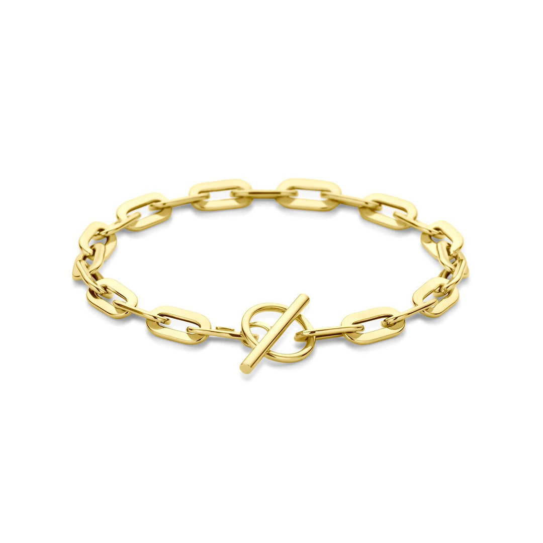 Gouden dames armband – 14k anker schakel met kapittelslot 5,5 mm 19 cm
