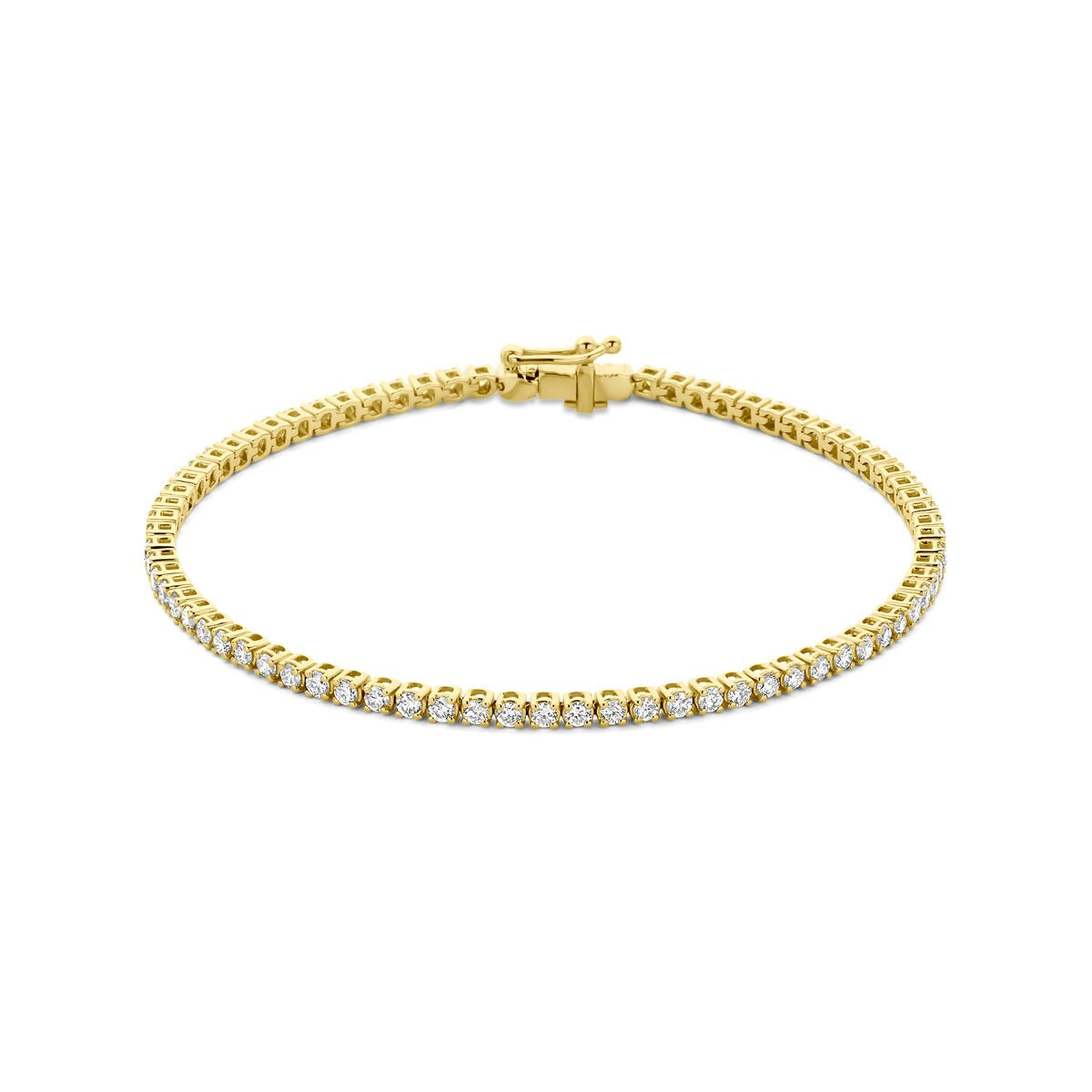 14k Goldenes Tennisarmband mit lab-grown Diamanten und feiner, glänzender Verarbeitung