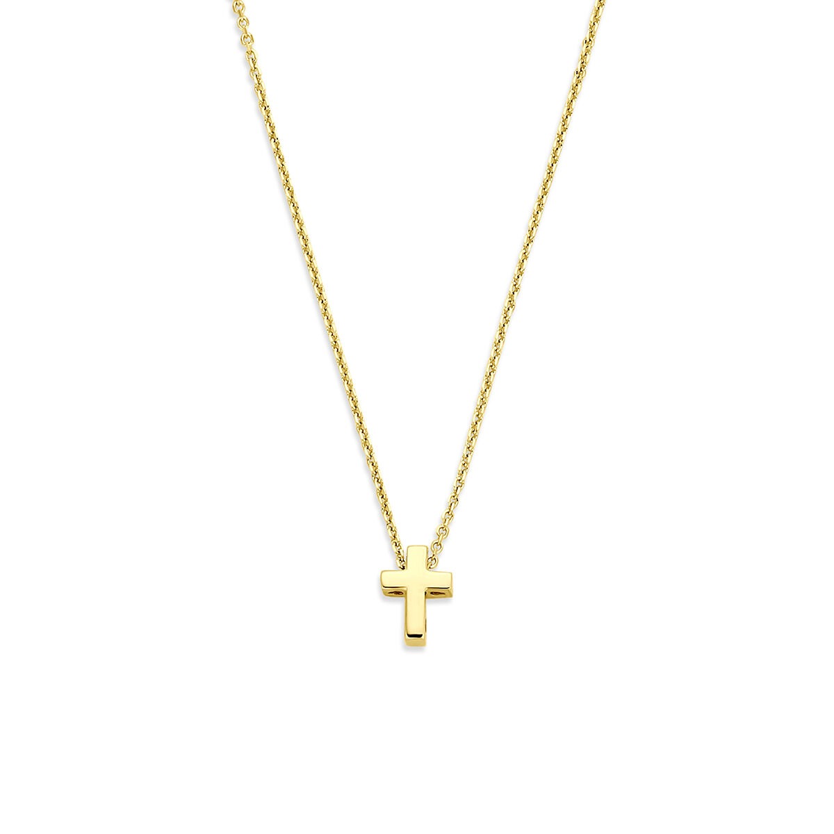 Kette aus 14k Gelbgold mit schlichtem Kreuzanhänger