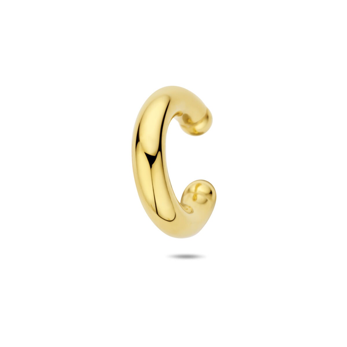 Vergoldeter 925 Silber Ear Cuff in geschwungener Form, 18 x 4 mm