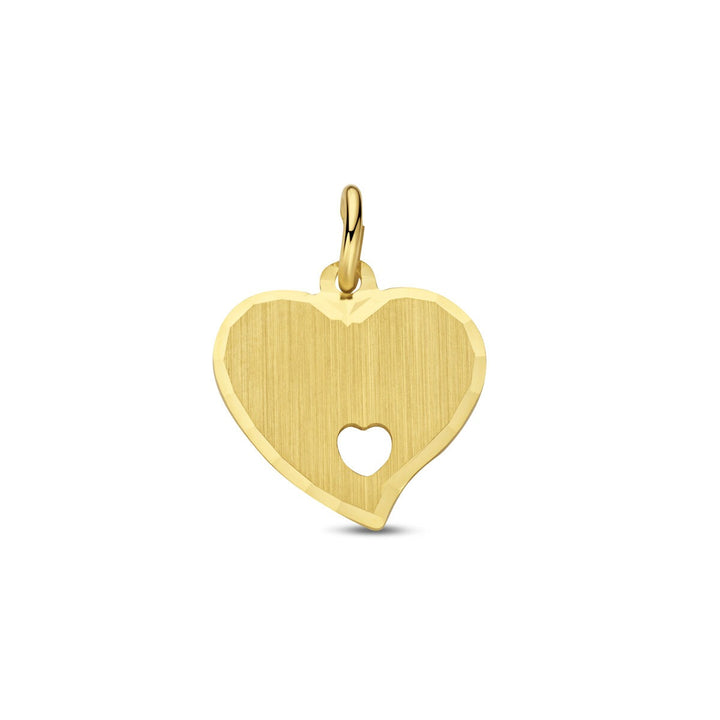 9k Geelgouden graveerhanger hart