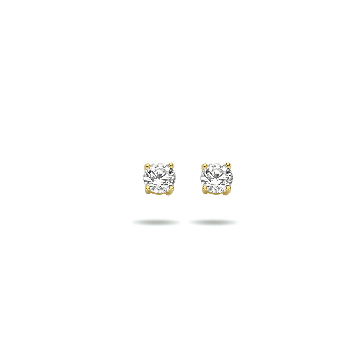 Ohrringe aus 9 Karat Gelbgold mit klaren Zirkonia-Steinen in quadratischer Form