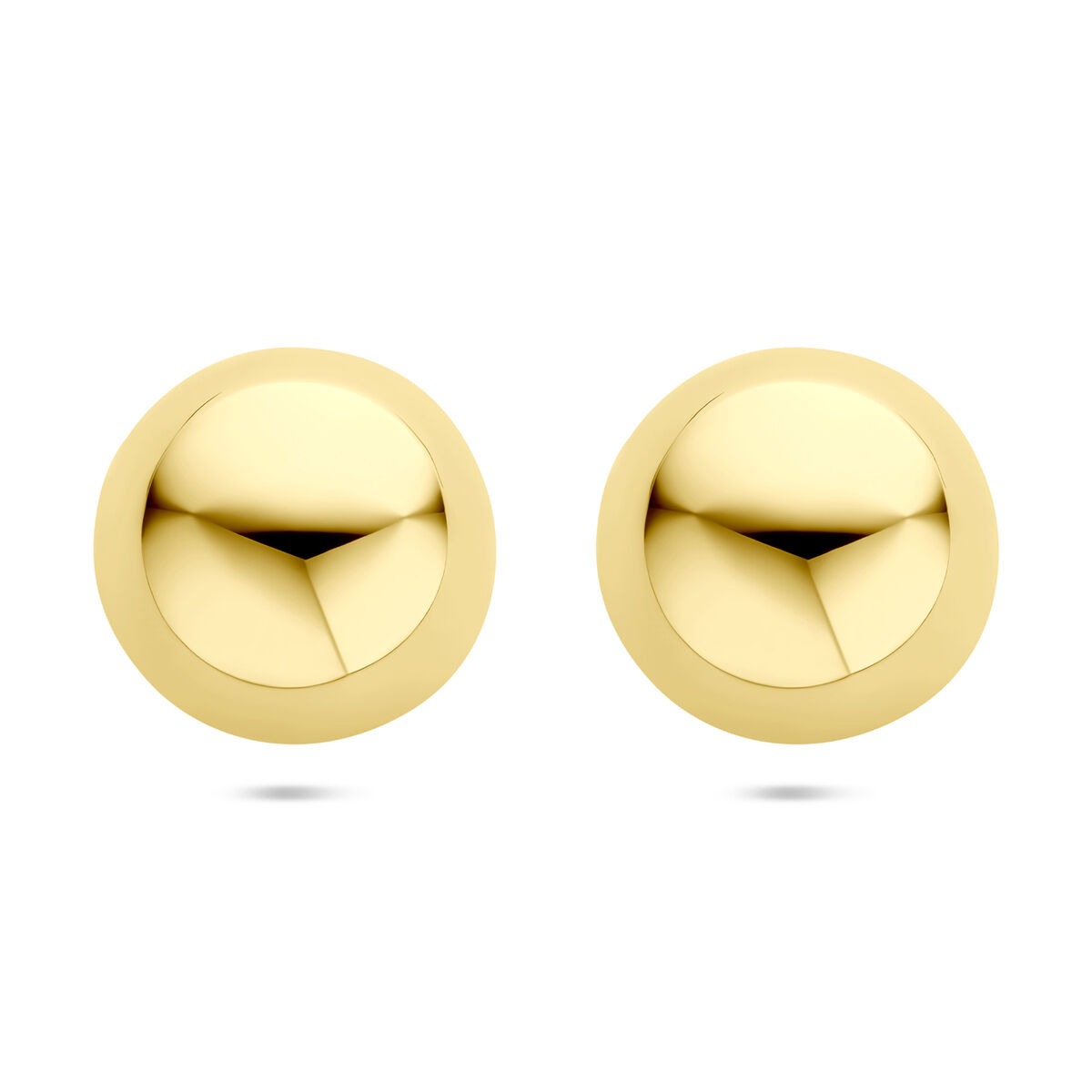 Stahl-Ohrstecker mit goldfarbener Beschichtung, 25 mm Durchmesser, glänzende Oberfläche