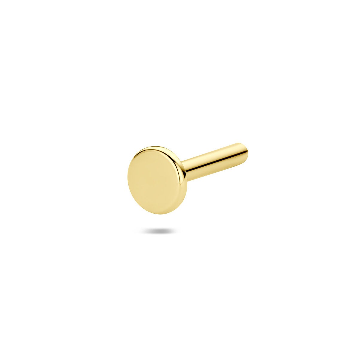 Ersatzstift aus 14k Gelbgold für Flat Back Piercings mit runder, flacher Kopfoberfläche
