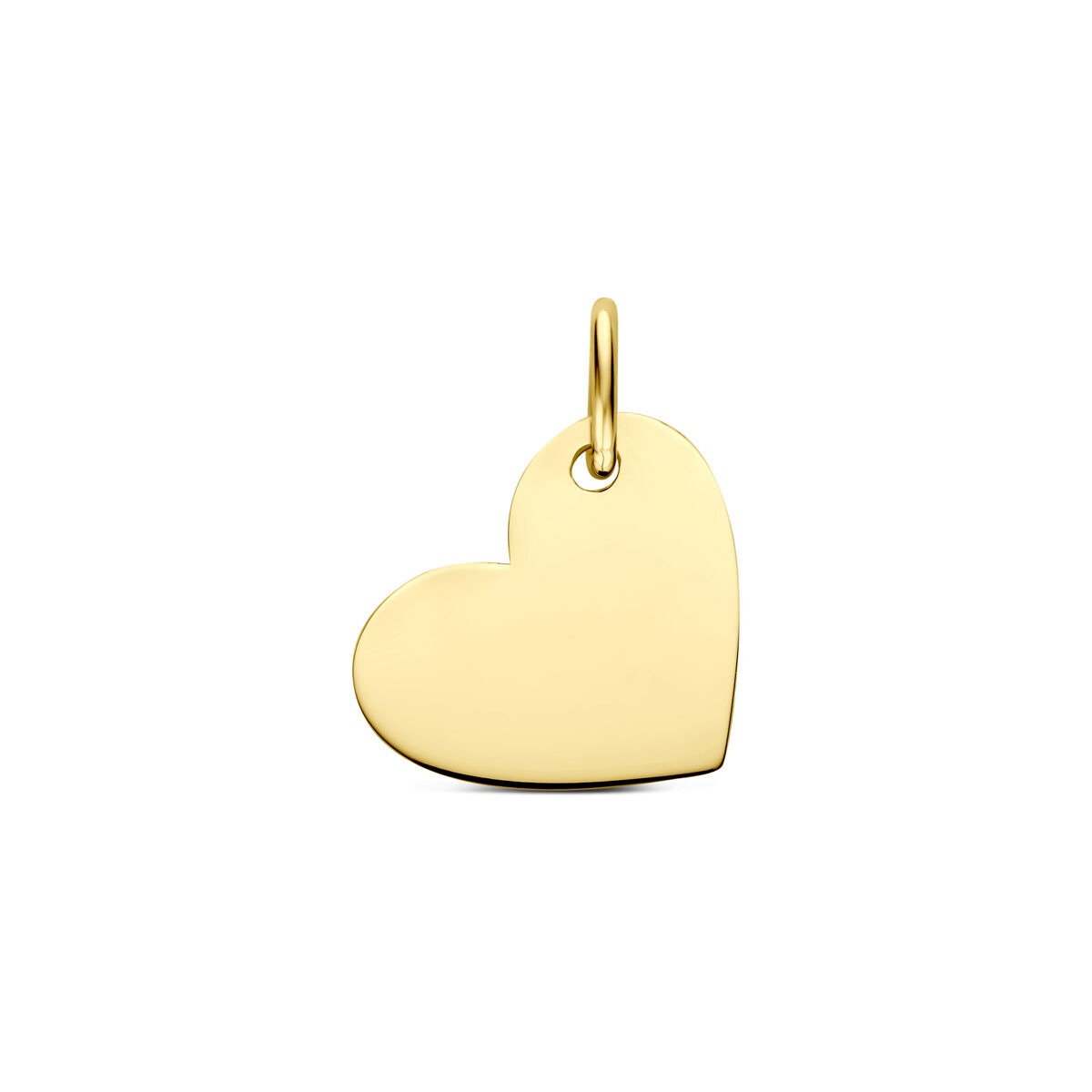 Gravuranhänger in Herzform aus 14k Gelbgold, 10 mm groß