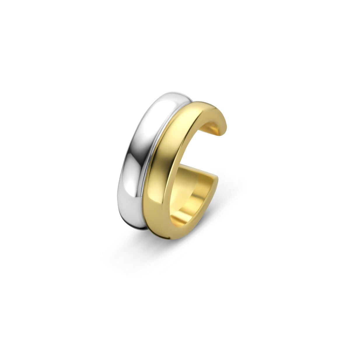 Bicolor Ear Cuff aus 925 Silber mit vergoldetem und rhodiniertem Finish