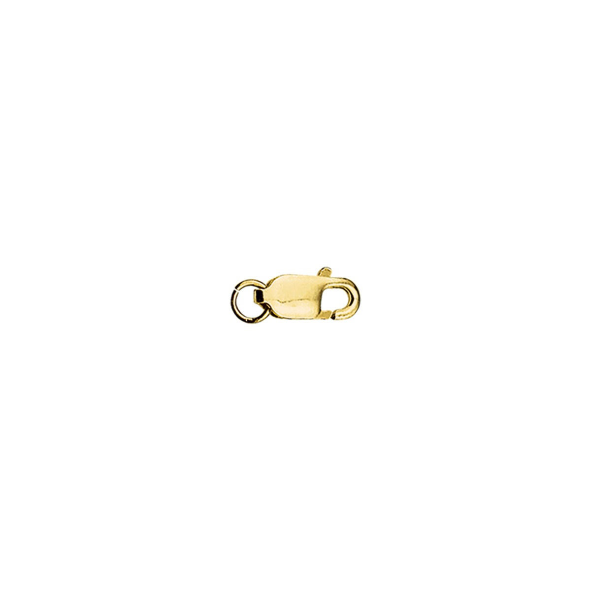 Karabinerhaken aus 9 Karat Gelbgold mit glänzender Oberfläche und praktischem Verschlussmechanismus