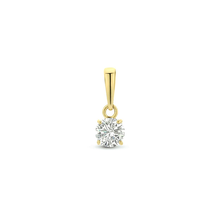 14k Geelgouden hanger met zirkonia