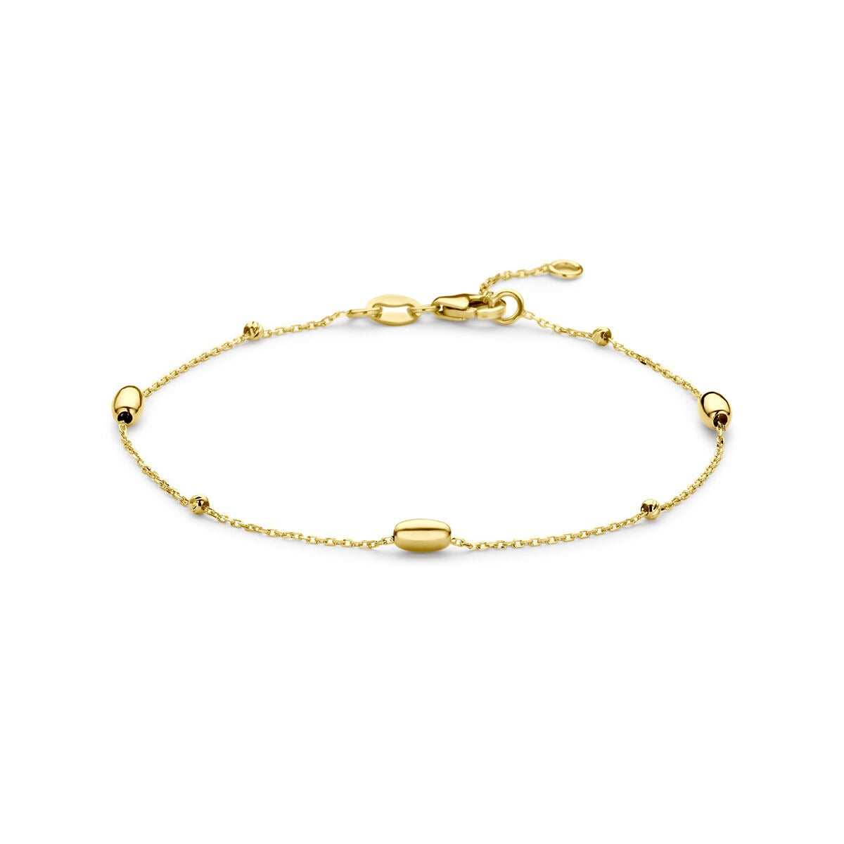 14k Gelbgold-Armband mit Kugeln und Stäbchen