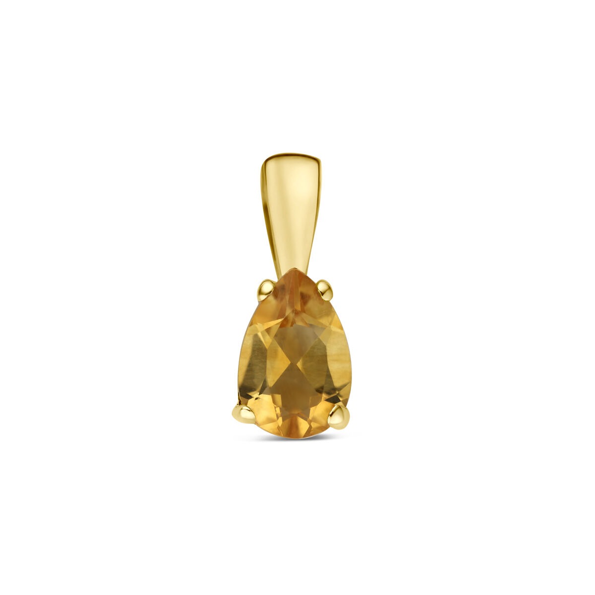 Hänger aus 14k Gelbgold mit tropfenförmigem Citrin