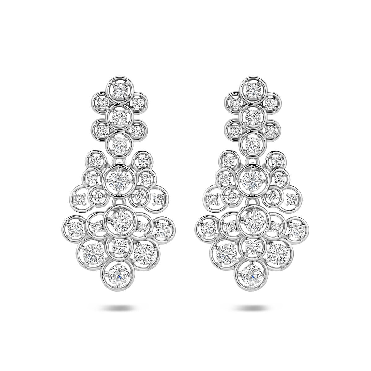 925 Silber Ohrringe mit Zirkonia in kreisförmigem Design und funkelnden Steinen