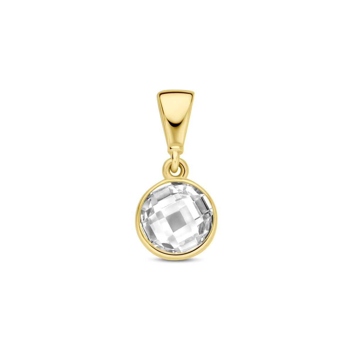 Hänger aus 9k Gelbgold mit rundem Zirkonia in klarer Fassung