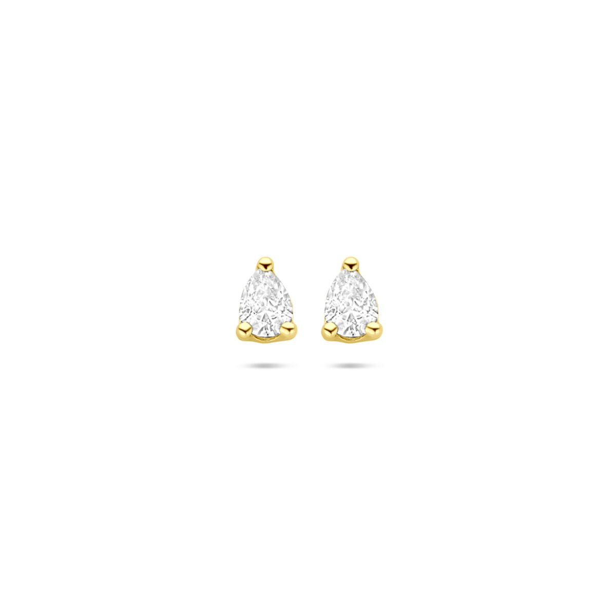 14k goldene Ohrstecker mit tropfenförmigem Zirkonia von 5 mm