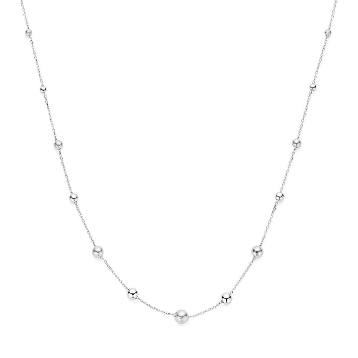 Gerhodineerd 925 zilveren collier met bolletjes