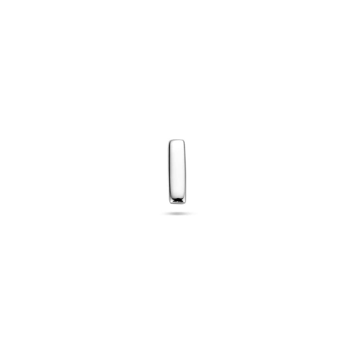 Gerhodineerd zilveren flat back piercing in balkvorm