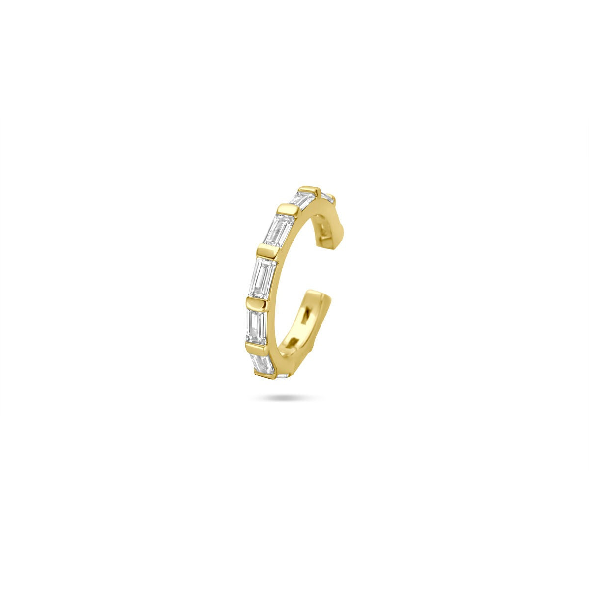 Vergoldeter Silber Ear Cuff mit baguetteförmigen Zirkonia-Steinen